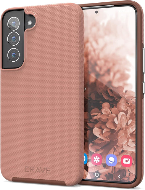 Crave Dual Guard for Samsung Galaxy S22 Case, Shockproof Protection Dual Layer Case for Samsung Galaxy S22 5G - Blush...
