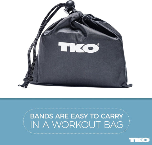 TKO Resistance Bands Set - 3 Pack - Flat Elastic Exercise Gear for Women, Men - Fitness, Workout, Light, Medium, Heavy Levels...
