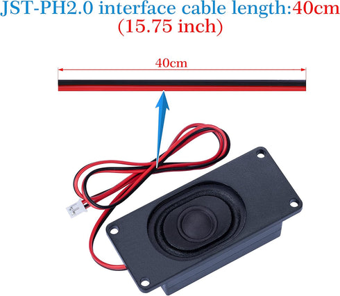 Miniature Loudspeaker 5 Watt 8 Ohm Passive Enclosed Audio/Woofer Speaker Compatible with Arduino Board. JST-PH 2.0 mm 2-Pin Interface, for a Varie...