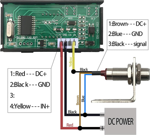 DIGITEN 4 Digital Blue LED Tachometer RPM Speed Meter + Hall Proximity Switch Magnet Sensor NPN + Sensor Mounting Holder for Lathe Conveyor Belt...