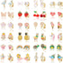 Subiceto 24 Pairs Cute Clip on Earrings for Women Cute Animal Flower Butterfly Colorful Clip-on Earrings Set Pink Flower...