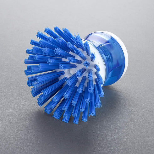 Dish Brush with Soap Dispenser for Dishes Pot Pan Kitchen Sink Scrubbing, Blue 2pcs...