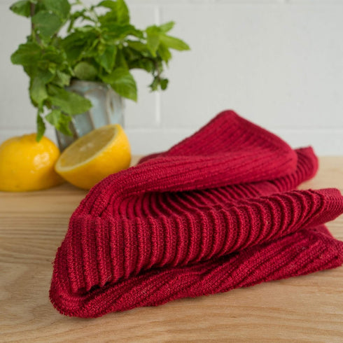 Now Designs Ripple Kitchen Dishcloth, Set of 4, Carmine Red...