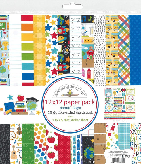 DOODLEBUG DESIGN SCHOOL DAYS PAPER 12X12 PACK...