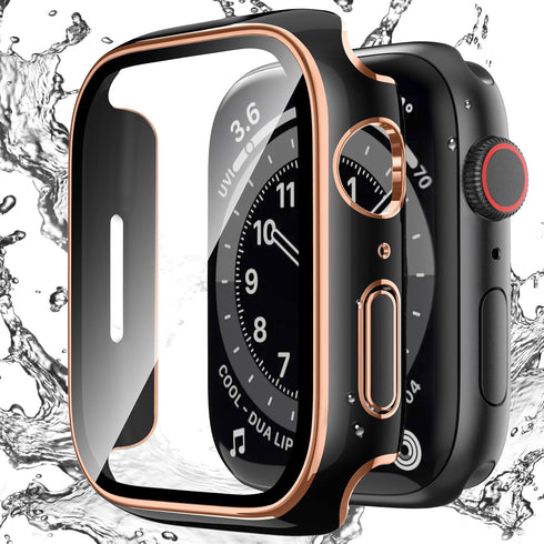 Compatible with Apple Watch Waterproof Case 40mm Series 6/5/4/SE with Tempered Glass Screen Protector, Full Coverage Bumper Cover for iWatch Case ...