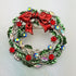 SELOVO Silver Tone Wreath Green Red Austrian Crystal Round Brooch Pin...