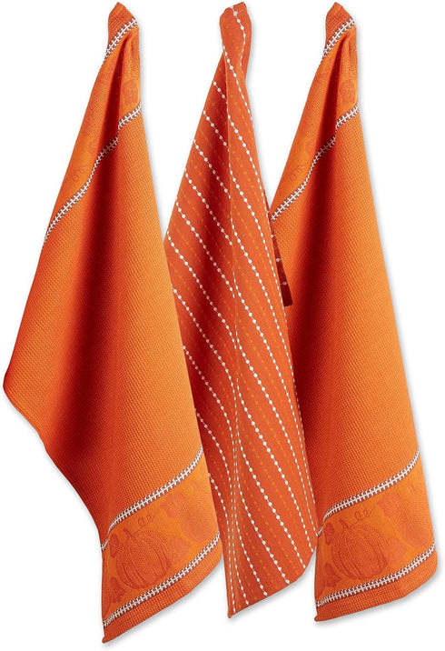 DII Fall Harvest Dishtowel Set, Burnt Orange, 18x28, 3 Piece...