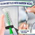 Dish Brush Set of 4 with Bottle Water Brush, Scrub Brush and Scrubber Brush - Kitchen Scrub Brushes Ergonomic Non Slip Long Handle for Cleaning Cl...