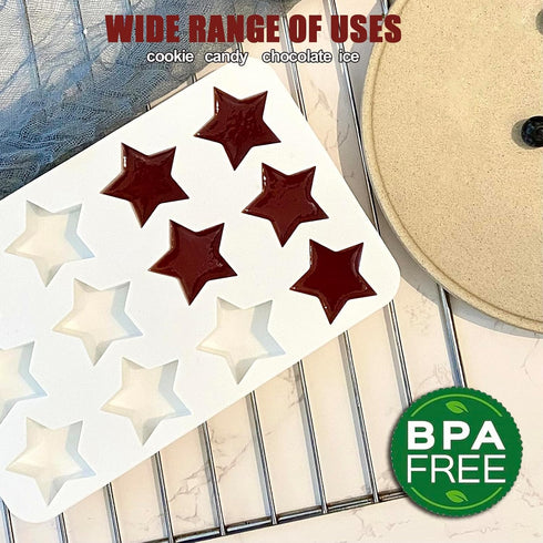 Star Chocolate Mold 2 Pack Candy Silicone Molds Star Shape Gummy Molds Jello Molds Pudding Molds Soap Molds Cookie Molds Fourth Of July Silicone M...