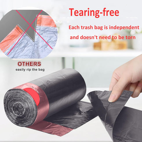 Small Drawstring Trash Bags 4 Gallon 1.1mil-75 Count Tear-Free Gray Individual Unscented Small Garbage Bags Separated Unscented for Bathroom Kitch...