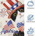 4th of July Patriotic Black Cat Garden Flag 12x18 Inch Double Sided, America Independence Day Flag Memorial Day Firework Yard Banner for Outdoor H...