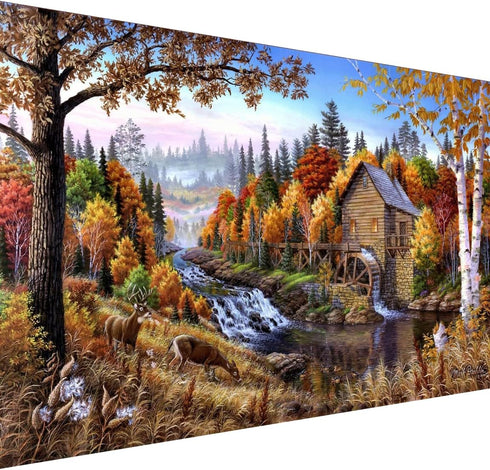 BOHADIY Diamond Painting Kits for Adults Rural Landscape Abstract 5D Diamond Art Kits for Adults, Large Size DIY Full Drill Paintings with Diamond...