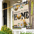 Welcome to Our Home Bumble Bee Spring Summer Decorative Large House Flag, Buffalo Plaid Check Daisy Home Outside Garden Yard Decorations, Farmhous...