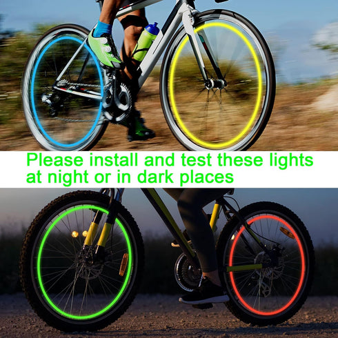 4 Pieces LED Bike Wheel Lights Car Tire Valve Stems Caps Bicycle Motorcycle Waterproof Tyre Spoke Flash Lights Cool Reflector Accessories for Kids...