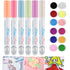 Marte Vanci Glue Pens with 12 Colours Fine Glitter Quick Dry Liquid Glue Stick Chisel Tip Glue Pen Set for Scrapbook Crafting Supplies Card Making...
