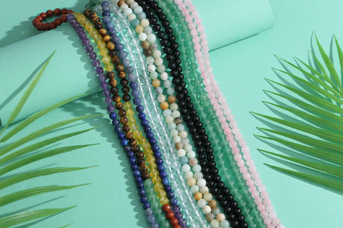 Chakra Crystals Beads 105pcs 6mm for Bracelet Jewelry Making Gemstones 2 Strand Round Spacer Loose Stones for Necklace DIY Christmas Gifts for Wom...
