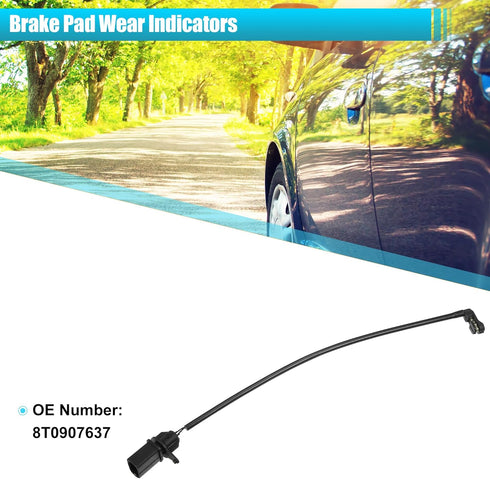 X AUTOHAUX 2pcs 8T0907637 Car Front Disc Brake Pad Wear Sensor Brake Pad Wear Indicators for Audi A4 A5 A6 S4...