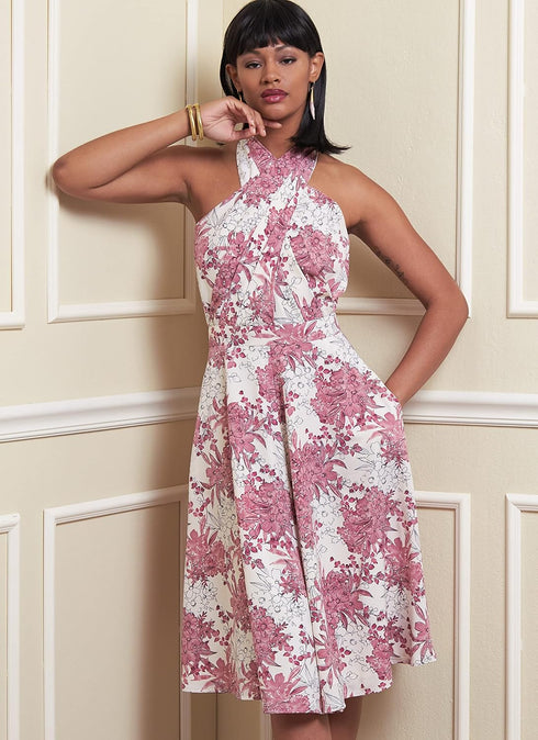 Vogue Misses' Criss-Cross Halter Dress Sewing Pattern Kit, Design Code V1883, Sizes 6-8-10-12-14...