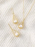 14MM Big Pearl Necklace and Earring Sets for Women Glod Plated Jewelry Set...