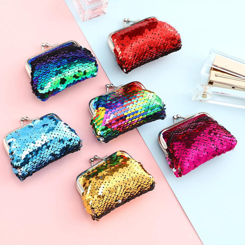 Frienda Sequin Coin Purses Reversible Sequin Mini Wallets Pouches Colorful Sequins Bags for Women Party Favor...
