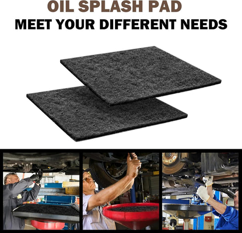 22" Oil Drain Splash Pad, No Splatter Pad, Square Oil Drains Anti Splash Oil Change Mat for Car Changing Oil Transmission Drain Pan, Black Heat-Re...