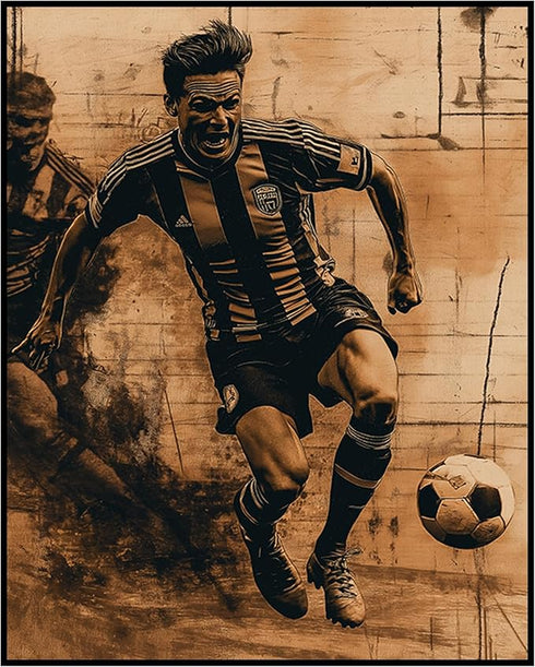 Posterizer 1 pcs-retro abstract poster of a football / soccer match-Sports & Hobby Art Gifts for sports fans Decor for Home & Office- unframed wal...