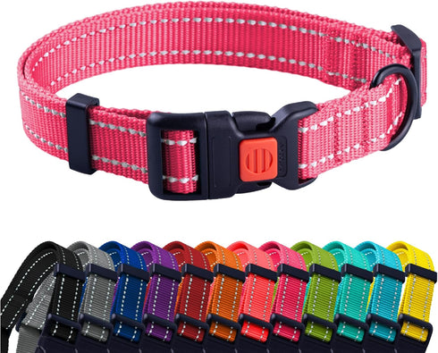 CollarDirect Reflective Dog Collar for a Small, Medium, Large Dog or Puppy with a Quick Release Buckle - Boy and Girl - Nylon Suitable for Swimmin...