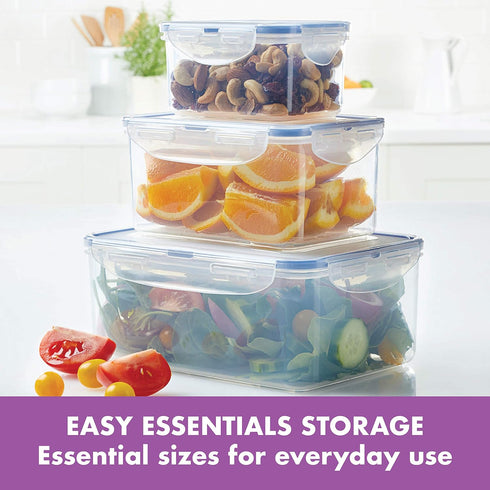 LocknLock Easy Essentials Food Storage lids/Airtight containers, BPA Free, 6-Piece, Clear...