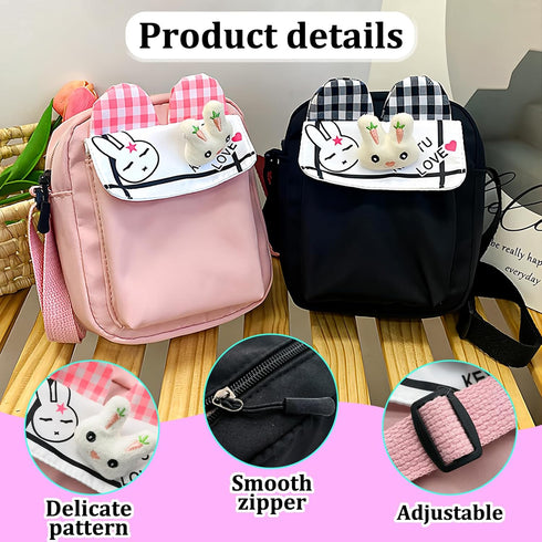 Crossbody Bag Sling Purse for Women, Canvas Cartoon Multi Position Small Crossbody Bag with Adjustable Strap...