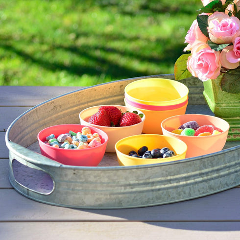 Youngever 9 Pack 10 Ounce Plastic Bowls, Kids Plastic Bowls, Set of 9 (9 Peach Colors)...