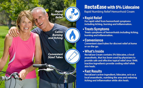 5% Lidocaine Hemorrhoid Relief Cream 1 oz Tube, Anorectal Cream, Rapid Numbing Relief, Hemorrhoid Treatment from Itch and Burn...