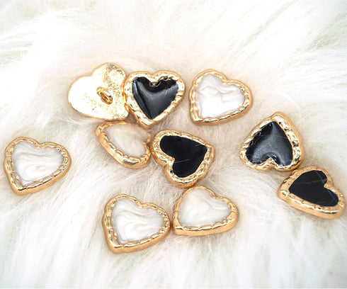 10pieces 18mm/0.71inch Light Luxury Metal Hand Sewn Foot Button Shirt Button Sweater Cardigan Knit Button Multiple Styles Available (Heart-Shaped)...