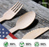 BANBU Bamboo Utensils Disposable- 100PK Bamboo Spoons for Eating 100% Biodegradable Compostable Renewable Natural Travel Cutlery 6.7" Spoon for Ca...