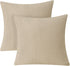 PHF 100% Cotton Waffle Weave Euro Shams 26" x 26", No Filling, 2 Pack Elegant Home Decorative Euro Throw Pillow Covers for Bed Couch Sofa, Khaki...