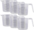 U.S. Kitchen Supply Plastic Measuring Cups with Handles - 8 oz (250 ml) Liquid Measuring Cup Set of 6 - Clear Microwave Safe Kitchen Cups - Measur...