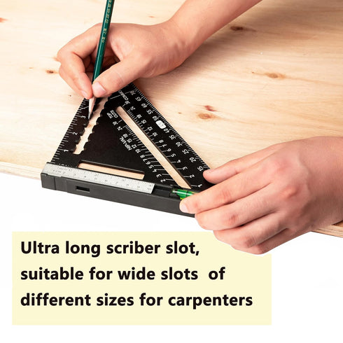 Beslands 7 inch Rafter Square with Level, Aluminum Metal Triangle Ruler Carpenter Square Woodworking Layout Tool Aluminum Triangle Tool Stainless ...