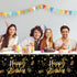 Ruisita 2 Pack Black Gold Table Cloth Cover Happy Birthday Tablecloth Party Tablecloths Rectangular Table Cloth Cover for Indoor or Outdoor Partie...