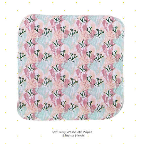Spasilk Washcloth Wipes Set for Newborn Boys and Girls, Soft Terry Washcloth Set, Pack of 10, Pink Coral...