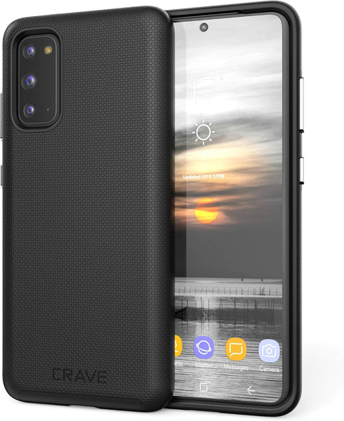 Crave Dual Guard for Samsung Galaxy S20 Case, Shockproof Protection Dual Layer Case for Samsung Galaxy S20, S20 5G - Black...