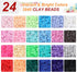 QUEFE 4500pcs Clay Heishi Beads for Bracelet Making, 24 Colors Flat Round Polymer Clay Beads 6mm Spacer Beads with Pendant Charms Kit for Jewelry ...