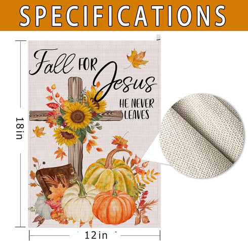 Hexagram Welcome Fall Garden Flag, Outdoor Fall Decor, Double Sided Burlap Fall Crucifix Pumpkin Sunflower Yard Flags, Autumn Fall Outside Farmhou...