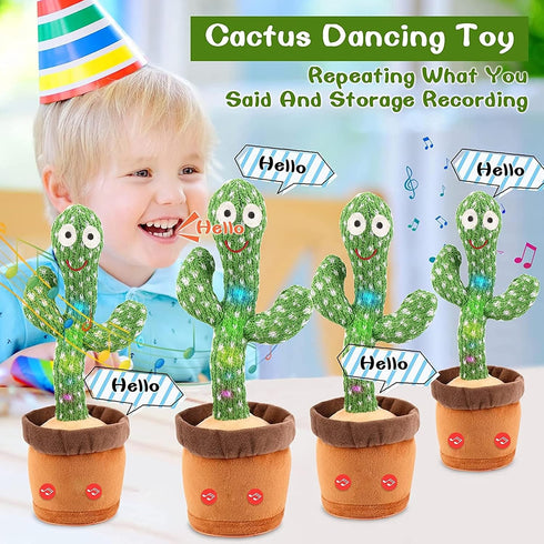 Emoin Dancing Cactus Baby Toys, Talking Cactus Toys Repeats What You Say Baby Boy Toys, Dancing Cactus Mimicking Toy with LED English Sing Talking...