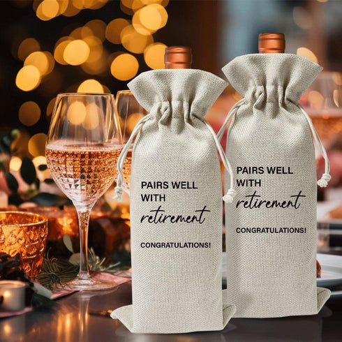 Retirement Wine Bag For Retirement Parties, Goodbye Farewell Leaving Gifts For Best Friend Colleagues Coworkers Boss Retirees, Retired Gift Idea W...