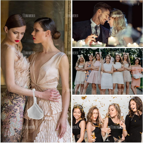 AUEAR, Triangle Bling Sequins Zipper Pouch Mini Size Women's Evening Clutch Bag Luxury Full Purse Sparkly Handbag for Prom Cocktail Party Wedding ...