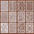 12 PCS Stencils for Crafts Reusable Densely Patterned Cool Painting Stencil Set,8''*5.9''Plastic Painting Stencils for Scrapbooking Cookies Tile F...