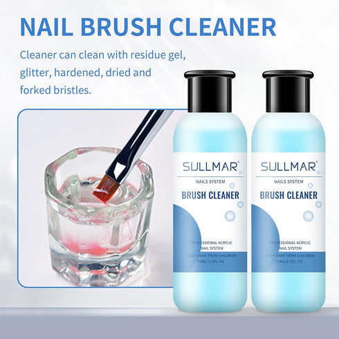 Nail Brush Cleaner 5fl.oz 150ml Nail Brush Cleaner And Conditioner Quickly Clean Nail Art Brush Acrylic Nail Brush DIY Salon At Home...