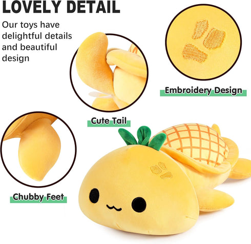 Onsoyours Turtle Plush Cute Pineapple Soft Stuffed Animal Turtle Plush Pillow, Tortoise Kawaii Pineapple Plushie Toy for Kids (Pineapple Turtle, 1...
