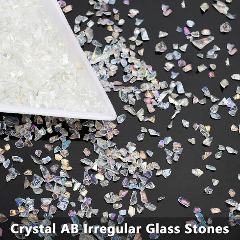 Irregular Crushed Glass Chips Sprinkles, 100g Metallic Chunky Glitter Stones for Nail Art, Resin Mold Filler, DIY Crafts, Vase Filler, Jewelry Mak...