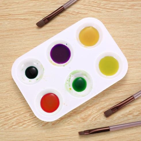 10 Pcs Plastic Paint Tray Palettes, Paint Tray Palettes for Painting Tray, Rectangular White Paint Palette Tray,Watercolor Oil Paints Acrylic Pale...