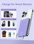 miisso 6000mah Ultra Slim Built in Cables Power Bank, Card Size Built in USB C Cords Battery Pack Portable Charger for Phones, 3 Output External B...